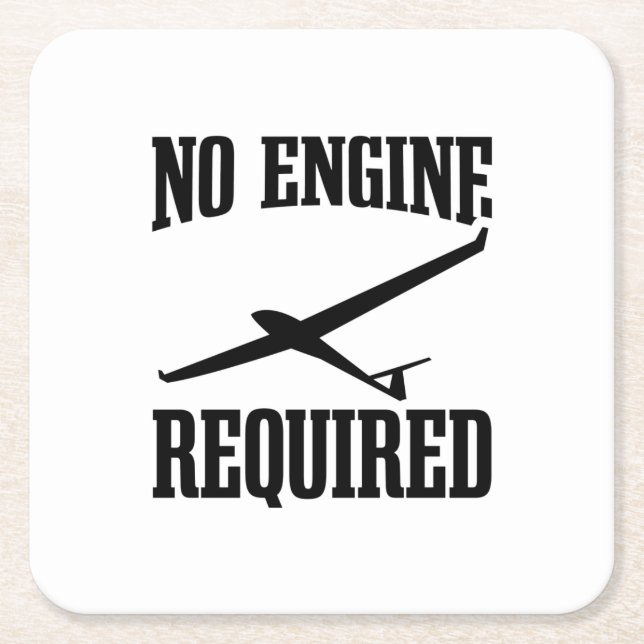 Posavasos Cuadrado De Papel Glider Sayings | Piloto De Encendido Que Aumenta E (Anverso)