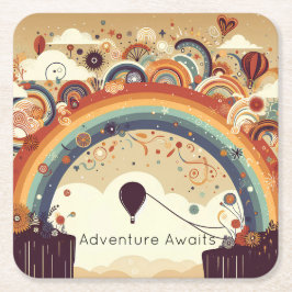 Posavasos Cuadrado De Papel Globo flotante