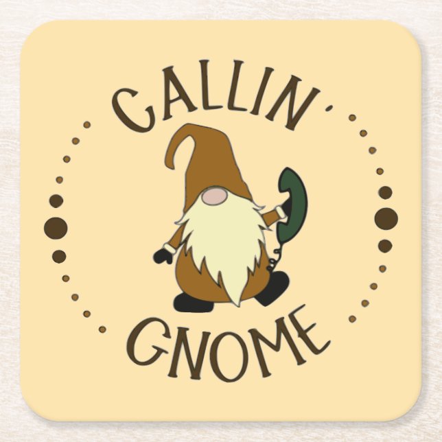 Posavasos Cuadrado De Papel Gnome de Callin (Anverso)