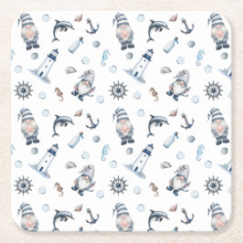 Posavasos Cuadrado De Papel ¡Gnomes Náuticos!