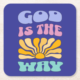 Posavasos Cuadrado De Papel God is the Way