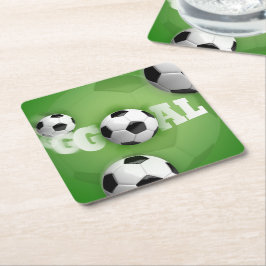 Posavasos Cuadrado De Papel Gol de fútbol de la pelota de fútbol - Pascua de p