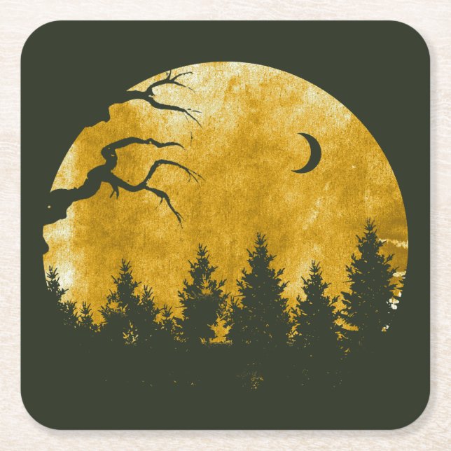 Posavasos Cuadrado De Papel Golden Woods (Anverso)