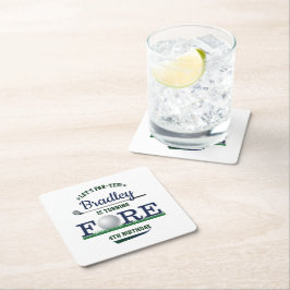 Posavasos Cuadrado De Papel Golf PAR-TEE 4º cumpleaños