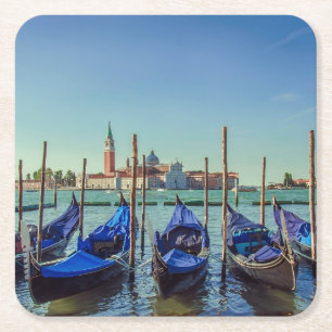 Posavasos Cuadrado De Papel Góndolas en Venecia, Italia