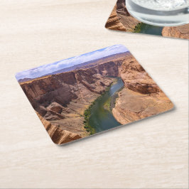 Posavasos Cuadrado De Papel Gorgeous Grand Canyon And Colorado River Landscape