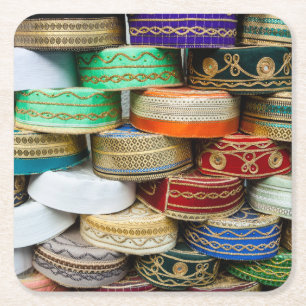 Posavasos Cuadrado De Papel Gorras árabes en el mercado