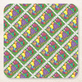 Posavasos Cuadrado De Papel Gorras de Birthay Fiesta