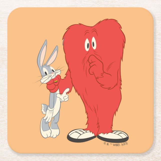 Posavasos Cuadrado De Papel Gossamer Holding BUNNY™ (Anverso)