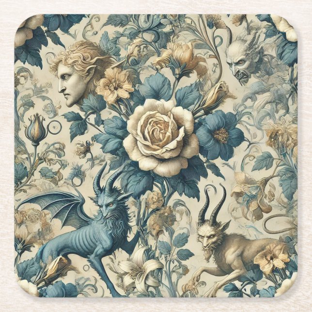 Posavasos Cuadrado De Papel Gothic Serenade – Gothic Victorian (Anverso)