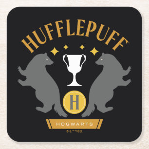 Posavasos Cuadrado De Papel Grabador HUFFLEPUFF™ y gráfico del Orgullo de la C