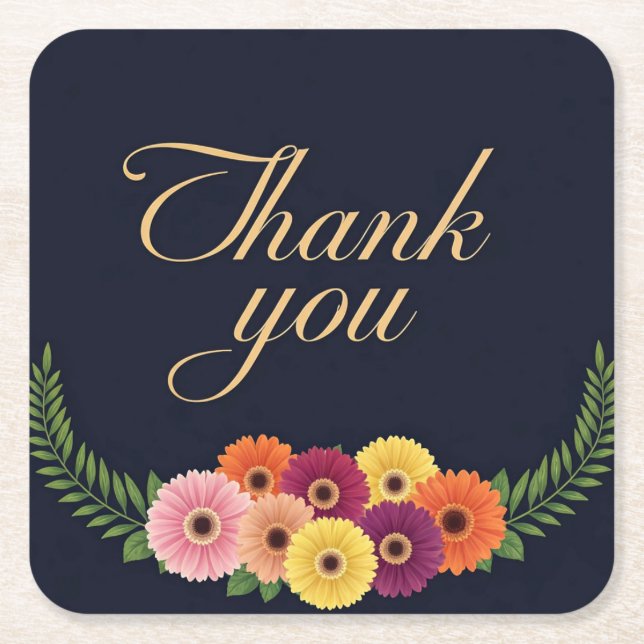 Posavasos Cuadrado De Papel Gracias (Anverso)