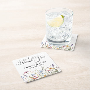 Posavasos Cuadrado De Papel Gracias por los favores de las bodas de montaña ru