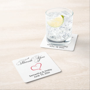 Posavasos Cuadrado De Papel Gracias por los favores de las bodas de montaña ru