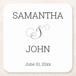 Posavasos Cuadrado De Papel Gracias por los favores de las bodas de montaña ru