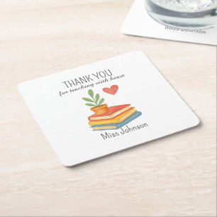 Posavasos Cuadrado De Papel Gracias Profesor - Sincera Apreciación Regalo -