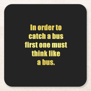 Posavasos Cuadrado De Papel Gracioso agarrar un Chiste de bus