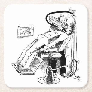 Posavasos Cuadrado De Papel Gracioso Esbozo Dentista