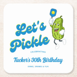 Posavasos Cuadrado De Papel Gracioso Personalizado de pelota de rosca