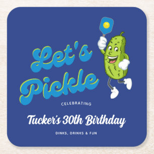 Posavasos Cuadrado De Papel Gracioso Personalizado de pelota de rosca