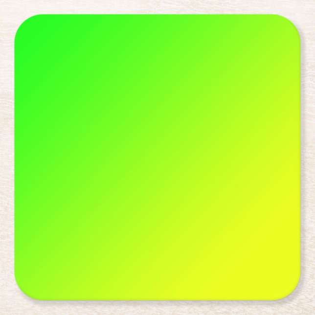Posavasos Cuadrado De Papel gradiente amarillo verde    (Anverso)