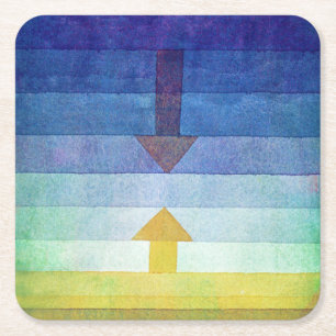 Posavasos Cuadrado De Papel Gradiente con flecha, Paul Klee