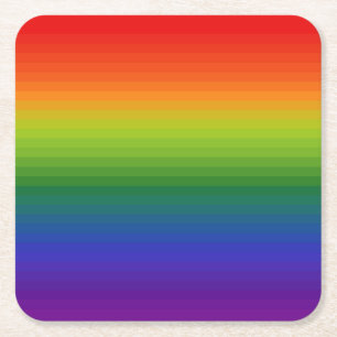 Posavasos Cuadrado De Papel Gradiente de arco iris tachado