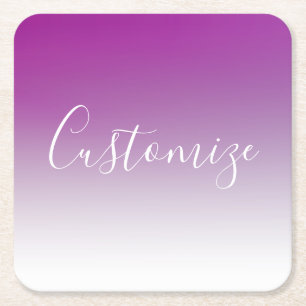Posavasos Cuadrado De Papel Gradiente de color púrpura simple y moderno