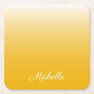 Posavasos Cuadrado De Papel Gradiente personalizado amarillo oscuro