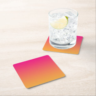 Posavasos Cuadrado De Papel Gradiente rosa y naranja