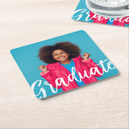 Posavasos Cuadrado De Papel Graduación de imágenes con guión moderno