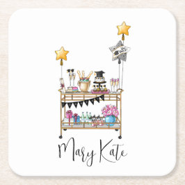 Posavasos Cuadrado De Papel Graduación del carrito de barras