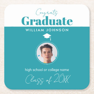 Posavasos Cuadrado De Papel Graduado de Congrats, Clase de 2023
