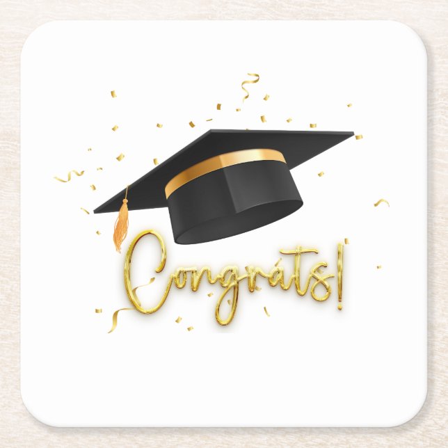 Posavasos Cuadrado De Papel Graduation Celebration Collection (Anverso)