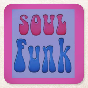 Posavasos Cuadrado De Papel Gráficos de palabras graciosas de Soul Music