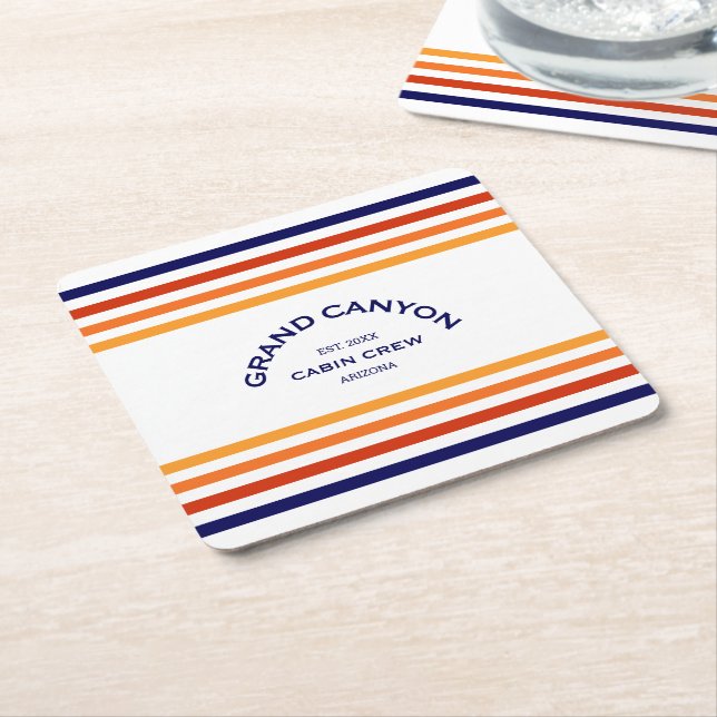Posavasos Cuadrado De Papel Gran Cañón Cabina Club Personalizado Escudo Huelga (En perspectiva)