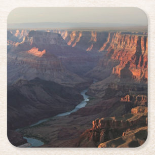 Posavasos Cuadrado De Papel Gran Cañón y el río Colorado en Arizona