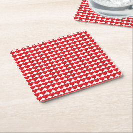 Posavasos Cuadrado De Papel Gran Corazón Rojo, Amor, fiesta de San Valentín bl