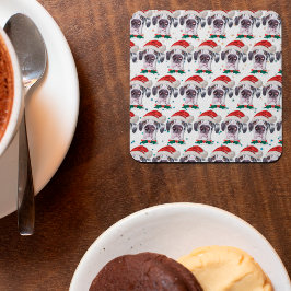 Posavasos Cuadrado De Papel Gran Danés raza de perro estrellas de Navidad