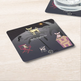 Posavasos Cuadrado De Papel Gran estrella deslumbrante