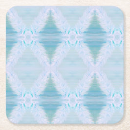 Posavasos Cuadrado De Papel Gran pluma blanca