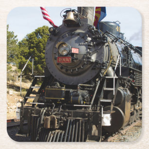 Posavasos Cuadrado De Papel Grand Canyon Railway máquina de vapor 4960