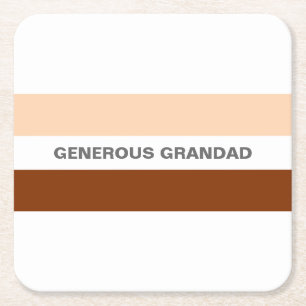 Posavasos Cuadrado De Papel Grandad Peach y Brown Classic