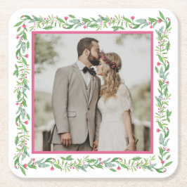 Posavasos Cuadrado De Papel Grandmillennial Evergreen Swag | Foto