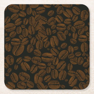 Posavasos Cuadrado De Papel Granos de Café Tostados