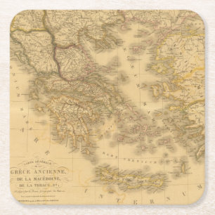 Posavasos Cuadrado De Papel Grecia 13