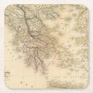 Posavasos Cuadrado De Papel Grecia antigua 3