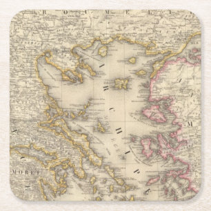 Posavasos Cuadrado De Papel Grecia Europa 27