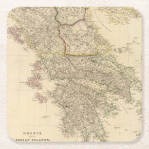 Posavasos Cuadrado De Papel Grecia, islas jónicas