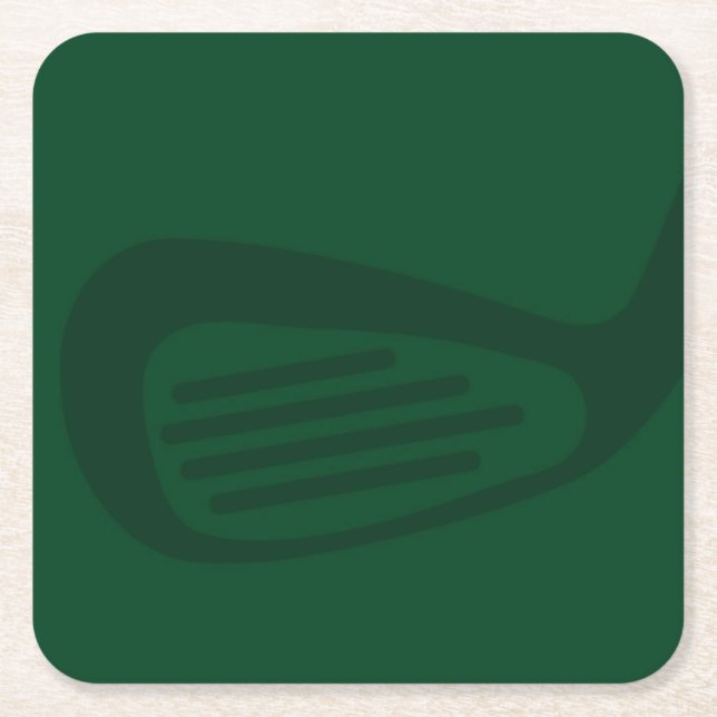 Posavasos Cuadrado De Papel Green Golf Paper Coaster (Anverso)